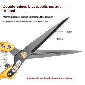 Tijeras Manuales para Cortar Pelo de Animales, con Resorte, para Conejos, <span class=keywords><strong>Perros</strong></span> y Vacas, Tijeras Grandes Hechas a Mano para Lana, Modelo LIANHENONGMU 100420 - Product Image 3