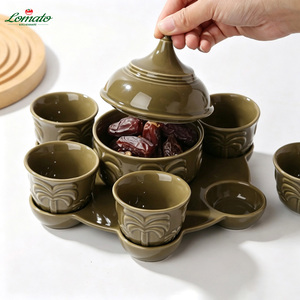 Custom Design <b>Arabic</b> Dates Bowl <b>Tea</b> <b>Set</b> Middle East Ceramic Eco-Friendly Durable BPA Free Tableware Afternoon <b>Tea</b> Snack Cups - Product Image 5