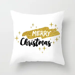 Christmas Golden Series Pillowcase Home Sofa Pillow Cushion Cover Christmas Decorative Articles