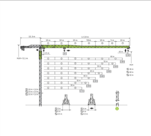 Grúa Torre Zoomlion 6515 Ultra Grande Usada |   Grúa Hammerhead de <span class=keywords><strong>Segunda</strong></span> <span class=keywords><strong>Mano</strong></span>, 10 Toneladas, Pluma de 65m, Motor PLC |   Construcción Pesada - Product Image 2