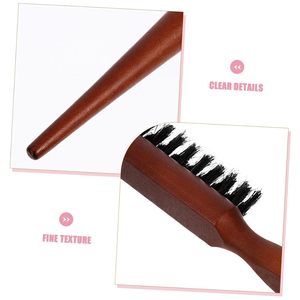 Brosse à cheveux à manche en bois avec poils de sanglier doux pour démêler et lisser les cheveux fins après le coiffage - Product Image 5