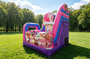 Château gonflable commercial extérieur Lilytoys pour enfants, château gonflable combiné Candy Combo avec toboggan - Product Image 4