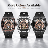 20 PIÈCES Montre-bracelet mécanique automatique lumineuse 3D Squelette de samouraï, boîtier personnalisé en acier inoxydable tonneau, 3ATM, OEM pour marque