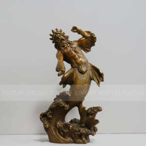 Gran escultura de bronce de Poseidón, majestuosa figura mitológica greco-romana decoración de escritorio - Product Image 1