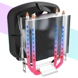 Lovingcool OEM ODM Low Price 2 Heat Pipes Gaming PC Cooler White Video Card Cooling RGB CPU Air Cooler Fan For PC