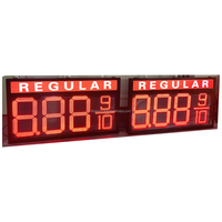 12 pulgadas 8.889/10 rojo/Verde/Blanco/azul al aire libre LED gasolinera precio signo pilón gas precio signos proveedores