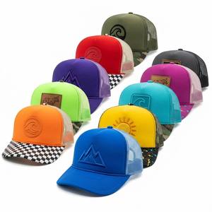 Casquette en mousse X&K style vintage années 90, coupe haute amincissante pour le visage, logo personnalisé, impression 3D en relief, vente en gros, casquette <span class=keywords><strong>de</strong></span> camionneur rétro - Product Image 3