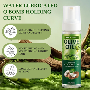 Mousse Acondicionador sin Enjuague para Cabello Rizado, Aceite de Coco y Oliva, Spray Nutritivo para el Cabello, Spray para Peinar Anti-Frizz - Product Image 4