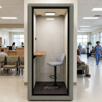 Cabine téléphonique insonorisée de qualité supérieure en alliage d'aluminium au design moderne pour centre d'affaires, hôtel et centre commercial