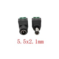 Connecteur d'alimentation DC en laiton 5,5x2,1mm / 5,5x2,5mm, prise mâle/femelle, bornier adaptateur DC 12V/24V, boîtier plastique
