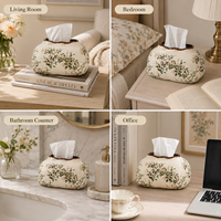 Boîte à mouchoirs en porcelaine bleue et blanche, style Art Moderne, pour la maison, la salle à manger, la table, accessoires de décoration de bureau, support de rangement en céramique pour mouchoirs