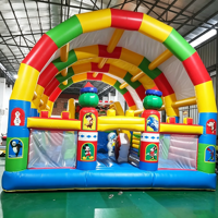 Château gonflable de dessin animé en PVC 10x5x5M pour usage intérieur/extérieur, logo personnalisé, couleur, thème parc d'attractions, jeux pour enfants JIALE
