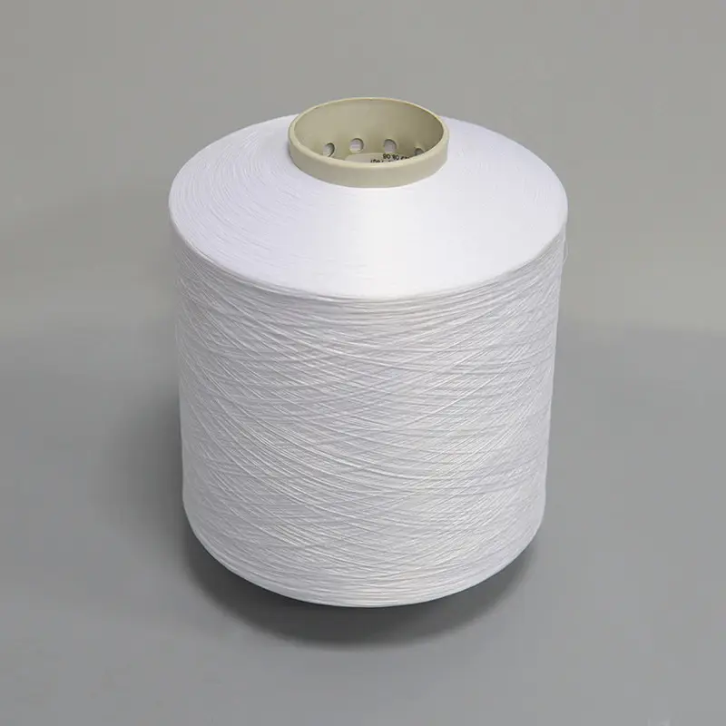 Factory dty polyester iplik 280D96F100TPM SD raw white 228 polyester draw textured yarn for badge weaving