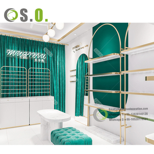 Treo tường Showcase thiết kế bằng gỗ truy cập thương hiệu quần áo cửa hàng Kệ hiển thị cửa hàng quần áo trang trí cho cửa hàng ưa thích - Product Image 4