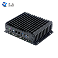YENTEK PC Industrial Integrado Intel I5/I7 DDR4 MSATA Win10/Linux/Ubuntu VGA HD Doble LAN 6 RS232 DB9 COM Sin Ventilador