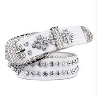 Ceinture Luxe Strass GG Homme et Femme Diamants Strass Ceinture Western Scintillante de Designer