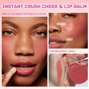 OEM organico vegano impermeabile Make Up di colore rosa fard a forma di cuore naturale monocromatico grazioso fard labbra e guancia balsamo - Product Image 2