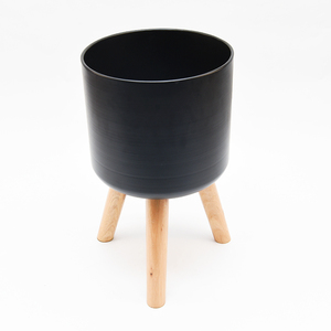 <span class=keywords><strong>Maceta</strong></span> de Metal de pie <span class=keywords><strong>con</strong></span> tres <span class=keywords><strong>patas</strong></span> de <span class=keywords><strong>madera</strong></span> para decoración del hogar y jardín, venta al por mayor, macetas de flores - Product Image 5