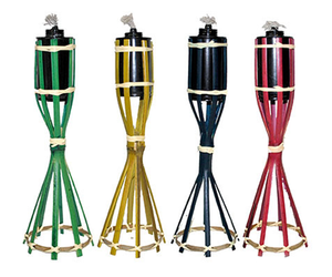 Torcia Decorativa da Tavolo in Bambù per Esterni, Torcia Classica Intrecciata per Patio, Giardino, Matrimoni e Festival - Product Image 6