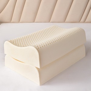 Almohada de látex natural tailandés masaje curvo protección de vértebras cervicales almohada de regalo, almohada de goma para adultos núcleo fabricante Stock - Product Image 1