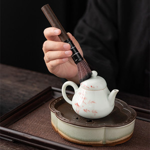 Accessoires de <span class=keywords><strong>thé</strong></span> en bois noir Poterie Six <span class=keywords><strong>Gentlemen</strong></span> Tea Ceremony Set - Product Image 3