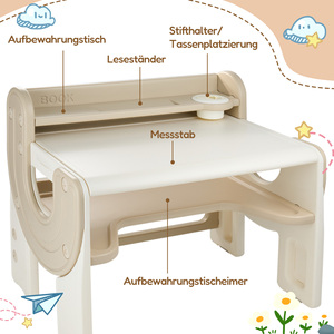 Ensemble de bureau et chaise d'étude modernes pour enfants, design nuage, avec étagère de rangement, pour la maison et la crèche - Product Image 4
