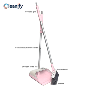 Set <span class=keywords><strong>scopa</strong></span> e paletta OEM con manico in alluminio e setole morbide |   Materiale PP |   <span class=keywords><strong>Scopa</strong></span> e Spazzola Multifunzione per Uso Domestico - Product Image 2