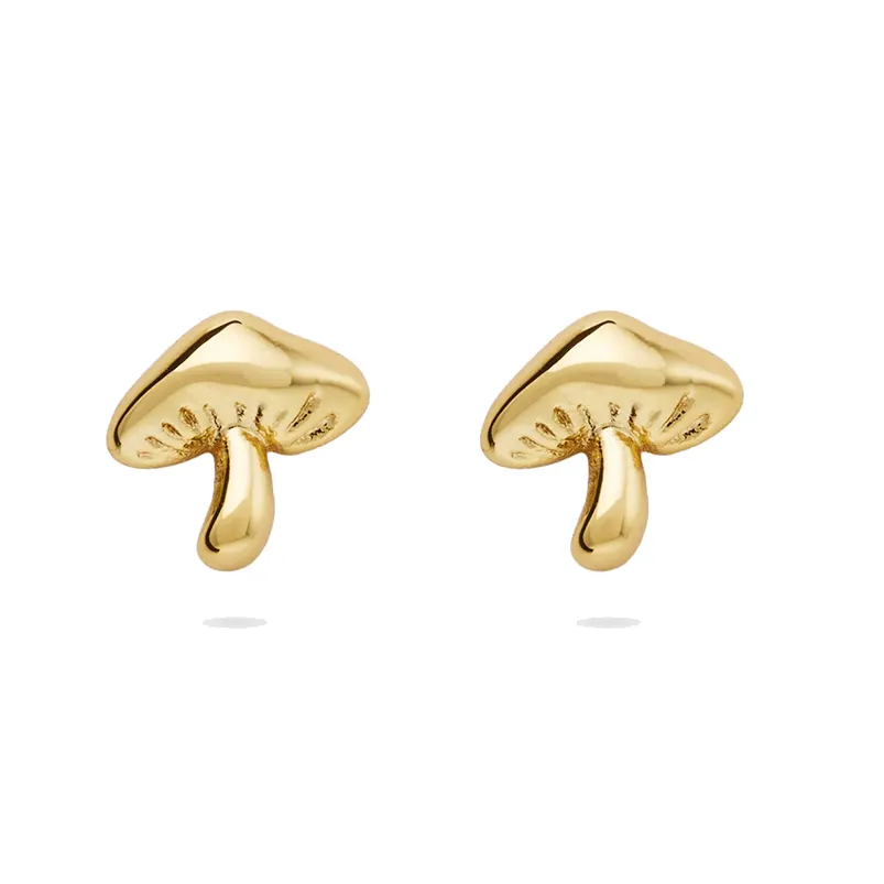 Gemnel daily wear women 925 sterling silver tiny mushroom stud earring