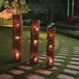 Éclairage extérieur <span class=keywords><strong>métal</strong></span> <span class=keywords><strong>rouillé</strong></span> lampe à LED décoration <span class=keywords><strong>de</strong></span> <span class=keywords><strong>jardin</strong></span> ornements <span class=keywords><strong>jardin</strong></span> cour acier corten paysage boîte à lumière - Product Image 1