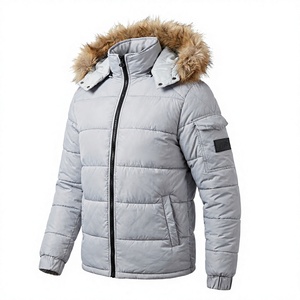 Veste matelassée à capuche unie de haute qualité avec logo personnalisé OEM, fourrure Catfeel, chaude, pour hommes et femmes, hiver - Product Image 1