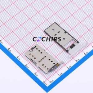 XDSM-1035-08-KT SIM Card Connector SMD Connector Card Tray Type Nano SIM Card 1.35mm - Product Image 1