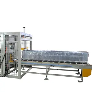 Horizontal film stretch wrapping packing machine for pipe packing