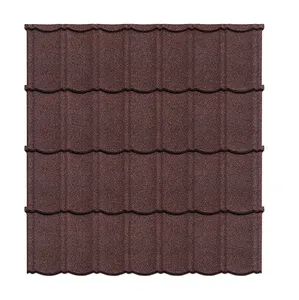Proveedores de Tejas Metálicas Milano, Materiales para Techos, Tejas Metálicas con Recubrimiento de Piedra, Color Granate, Forma de Arco Circular, para Sudáfrica y Nigeria - Product Image 1