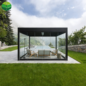 Pergola en aluminium entièrement extérieure, automatique, rétractable, <span class=keywords><strong>coulissante</strong></span> et pliable, imperméable - Product Image 4