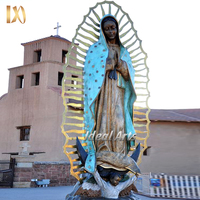 Statue de la Vierge Marie en bronze doré, idéale pour les arts religieux catholiques, à vendre