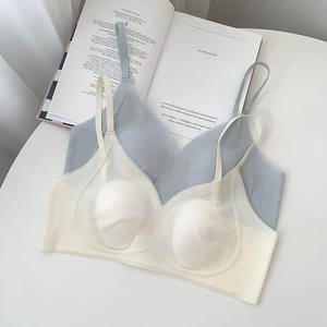 Soutien-gorge push-up ultra-fin sexy sans couture pour femme, bonnets 3/4 à oreilles de lapin, tricoté, bretelles réglables, dos en U, semi-transparent - Product Image 3