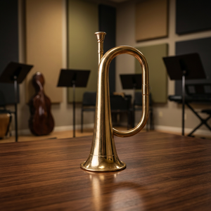 Trompette Bugle en Laiton Vintage, Instrument de Musique à Vent Traditionnel, Corne en Laiton de Style Antique pour Collection et Décoration - Product Image 2