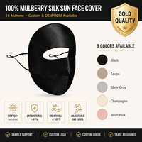 Masque facial de protection solaire anti-UV en soie de mûrier 100 % de qualité supérieure, style coréen, doux, rafraîchissant et respirant