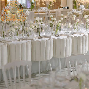 Bantal indah dapat ditumpuk beludru putih, kursi perjamuan pesta pernikahan acara Penyewaan - Product Image 1