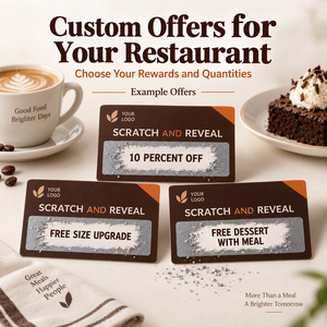 Tarjetas Rasca y Gana Personalizadas OEM al por Mayor, Cupones Promocionales para Restaurantes, Agencias <span class=keywords><strong>de</strong></span> Marketing y Distribuidores <span class=keywords><strong>de</strong></span> Regalos - Product Image 6