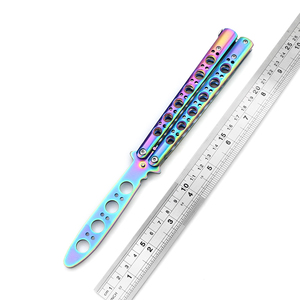 Coltello da tasca pieghevole personalizzabile a colori 3D non affilato a farfalla all'ingrosso coltello da allenamento M42 per giochi all'aperto - Product Image 4