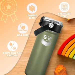 Personalized Stainless Steel Insulated Thermos <b>Water</b> <b>Bottle</b> With Custom <b>Name</b> for Kids School - Product Image 4