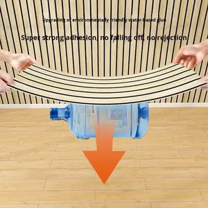 Paneles Decorativos de Pared con Diseño de <span class=keywords><strong>Listones</strong></span> de <span class=keywords><strong>Madera</strong></span>, Geométricos, Impermeables, Autoadhesivos, para Sala de Estar, Decoración de Pared para TV - Product Image 4