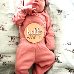 แผ่นไม้กลมสำหรับอาบน้ำเด็ก Boho 3D ตามสั่งอุปกรณ์ประกอบฉากสำหรับถ่ายรูปเด็กแรกเกิดแผ่นป้ายเหตุการณ์สำคัญรายเดือนสำหรับทารกเครื่องหมายติดผนัง - Product Image 4