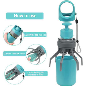 Portable Dog Merde Scooper No-<span class=keywords><strong>Touch</strong></span> Handheld <span class=keywords><strong>Doggy</strong></span> Merde Scooper Sanitaire Chiot Waste Picker avec Distributeur de Sacs - Product Image 2