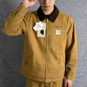 <span class=keywords><strong>Ropa</strong></span> de trabajo para hombre, nueva chaqueta de primavera y otoño, tops sencillos a juego, <span class=keywords><strong>ropa</strong></span> de color liso con solapa y cremallera. - Product Image 6