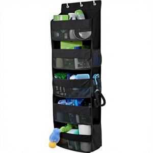 Organizzatore da Porta <span class=keywords><strong>GORILLA</strong></span> <span class=keywords><strong>GRIP</strong></span> con 5 Ripiani Profondi, Capacità 22 kg, Leggero e Portatile, 3 Ganci in Metallo, 58x15 Pollici, Nero - Product Image 3