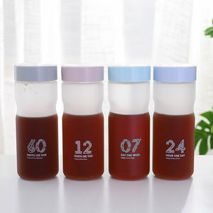 Botella de agua deportiva originalmente esmerilada de 500 ml, libre de BPA, portátil, redonda, de plástico, para uso en exteriores, ideal para regalo. - Product Image 4