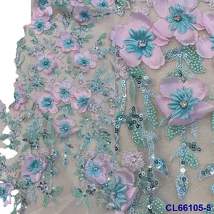 3D chất lượng pháp Sequins đậu cô dâu sang trọng thêu Màu Xanh Hoàng gia Đào Lilac cam đỏ đen trắng màu vải