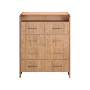 Commode haute moderne en bois avec 6 tiroirs, meuble de rangement de style mid-century pour chambre à coucher, appartement, organisateur de meubles pour la maison - Product Image 3